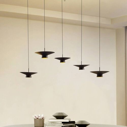 Hängelampe Norvind Lindby, dimmbar, schwarz, für Wohn- / Esszimmer, Metall, Modern