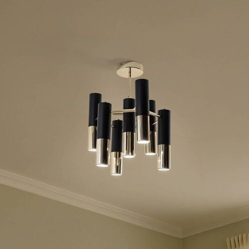 Deckenlampe Orino Domiluce, dimmbar, messing / gold, für Wohn- / Esszimmer, Metall, Modern, Deckenlampe