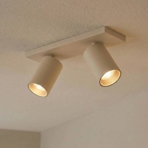 Arcchio Strahler Brinja, braun, eckig, Ø 6 cm, 2-flg., GU10 Brinja Arcchio, dimmbar, braun / rost, für Flurbereich, Aluminium, Modern, Strahler