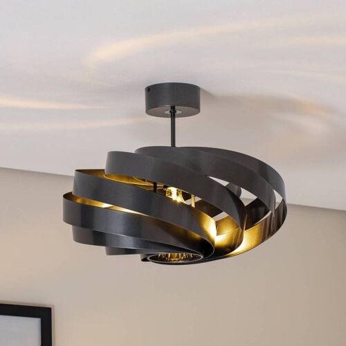Deckenlampe Vento Euluna, dimmbar, schwarz, für Wohn- / Esszimmer, Metall, Modern, Deckenlampe