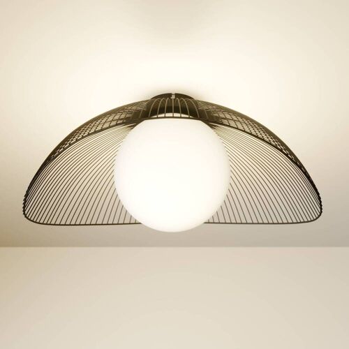 Deckenlampe Fabronia Lindby, dimmbar, schwarz, für Wohn- / Esszimmer, Metall, Modern, Deckenlampe