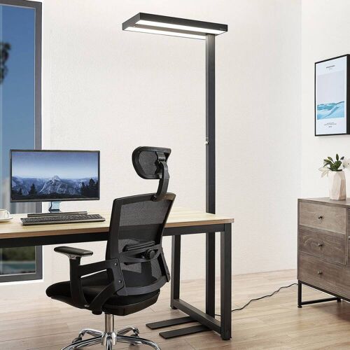 Stehlampe Logan Arcchio, dimmbar, schwarz, für Arbeitszimmer / Büro, Aluminium, Modern