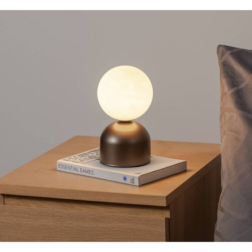 Nachttischlampe Miki TK Lighting, braun / rost, für Schlafzimmer, Metall, Modern, Tischlampe