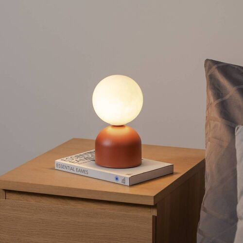 Nachttischlampe Miki TK Lighting, terracotta, für Schlafzimmer, Metall, Modern, Tischlampe