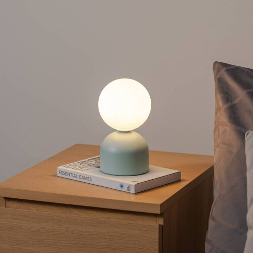 Nachttischlampe Miki TK Lighting, grün, für Schlafzimmer, Metall, Modern, Tischlampe