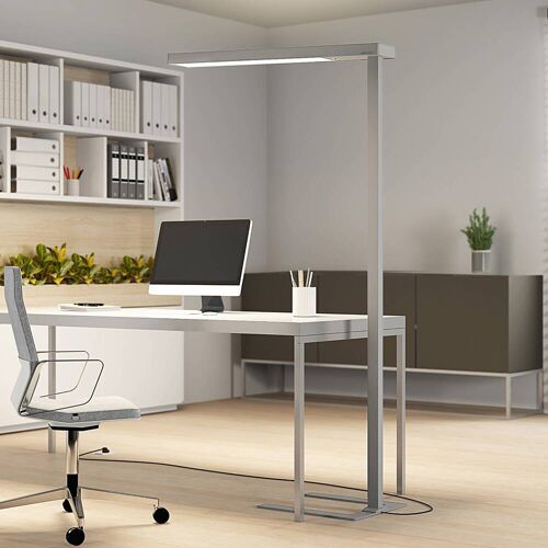 Stehlampe Susi Arcchio, dimmbar, alu / grau / zink, für Arbeitszimmer / Büro, Aluminium, Modern