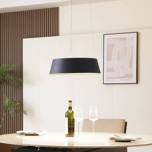 Hängelampe Belsar Lucande, dimmbar, schwarz, für Wohn- / Esszimmer, Aluminium, Modern