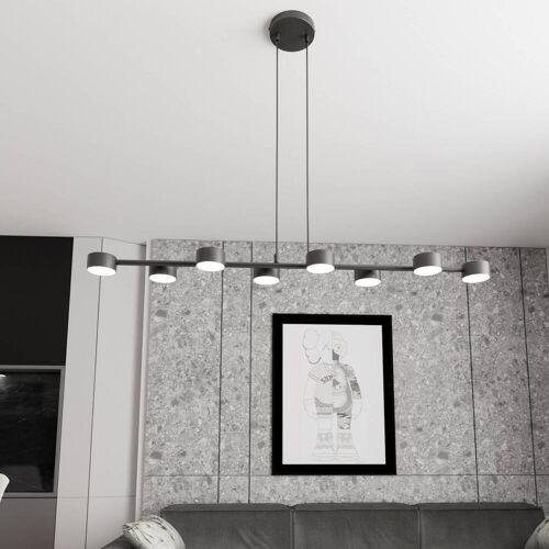 Deckenstrahler Megara, Länge 100 cm, Metall, 8-flg. Megara EMIBIG LIGHTING, dimmbar, schwarz, für Wohn- / Esszimmer, Metall, Modern, Strahler