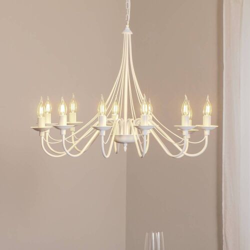 Kronleuchter Rosa ALDEX, dimmbar, weiß / opal, für Wohn- / Esszimmer, Metall, Kronleuchter