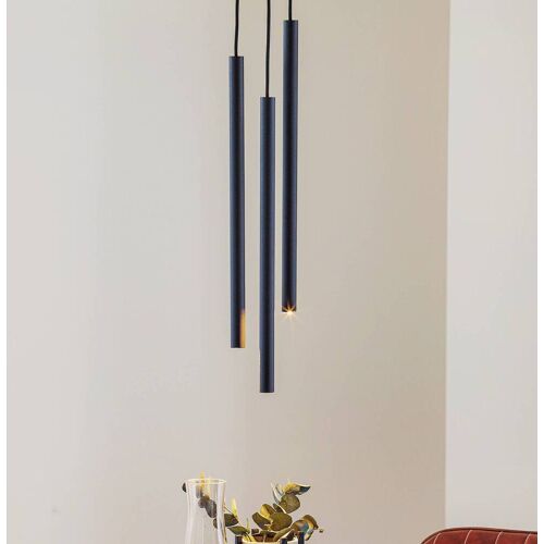 Hängelampe Thin SOLLUX LIGHTING, dimmbar, schwarz, für Wohn- / Esszimmer, Metall, Modern, Pendelleuchte