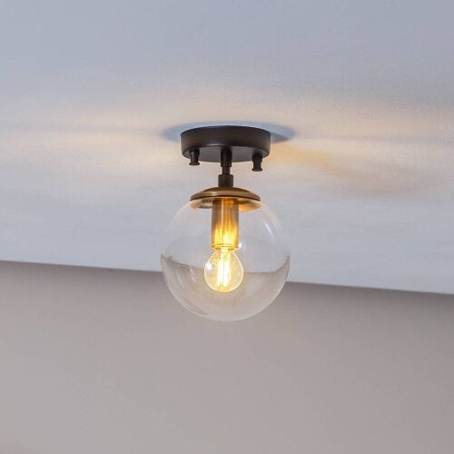 Deckenlampe Atmaca 10205 Opviq, dimmbar, bronze / altmessing, für Wohn- / Esszimmer, Glas, Deckenlampe