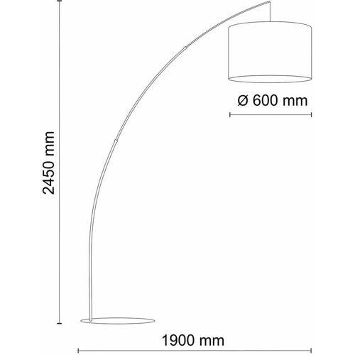 Bogenlampe Moby TK Lighting, alu / grau / zink, für Wohn- / Esszimmer, Metall, Stehlampe