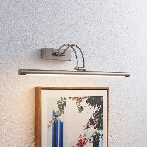 Lucande LED-Bilderleuchte Dimitrij, nickel, Metall, 54cm Dimitrij, alu / grau / zink, für Wohn- / Esszimmer, Metall, Modern, Wandleuchte, Wandlampe Innen