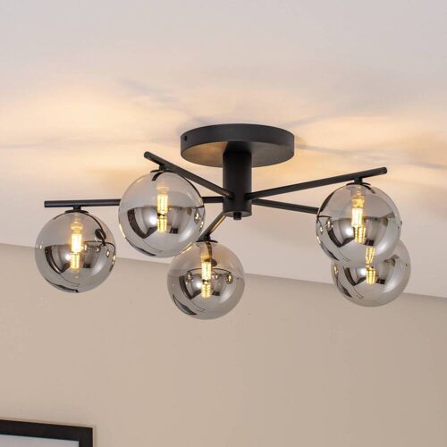 Deckenlampe Prato Jupiter, dimmbar, schwarz, für Wohn- / Esszimmer, Metall, Deckenlampe