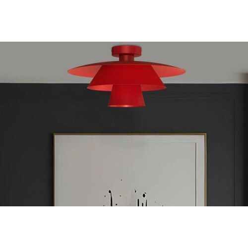 Deckenlampe Plato Luminex, dimmbar, rot, für Wohn- / Esszimmer, Metall, Modern, Deckenlampe