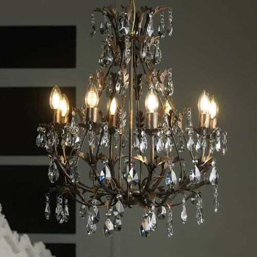 Kronleuchter Botte ONLI, dimmbar, bronze / altmessing, für Wohn- / Esszimmer, Metall, Florentiner Kronleuchter