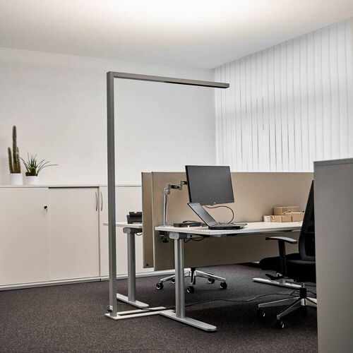 Stehlampe Jolinda Arcchio, dimmbar, alu / grau / zink, für Arbeitszimmer / Büro, Aluminium, Modern