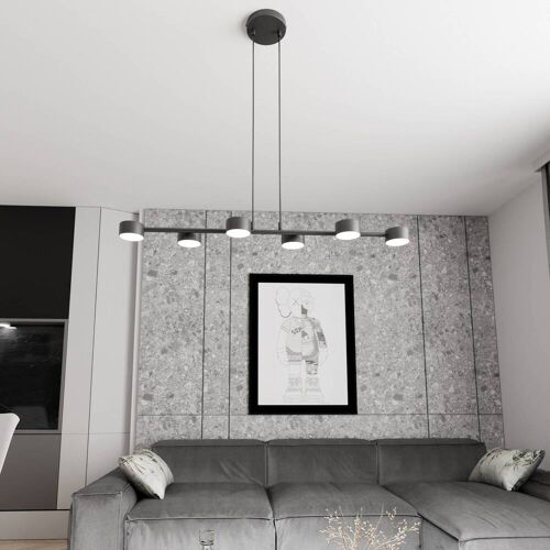 Deckenstrahler, Megara, Länge 80 cm, Metall, 6-flg. Megara EMIBIG LIGHTING, dimmbar, schwarz, für Wohn- / Esszimmer, Metall, Modern, Strahler