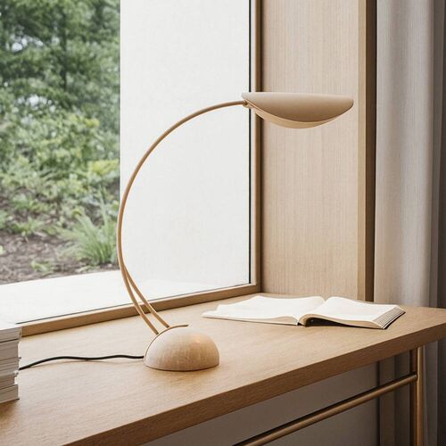 Schreibtischlampe Rivera Lucande, alu / grau / zink, für Wohn- / Esszimmer, Metall, Modern, Tischlampe