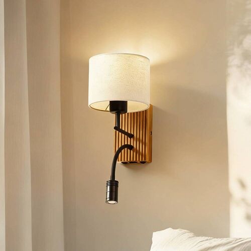 Wandlampe Lieske Lucande, creme / amber, für Wohn- / Esszimmer, Textil / Stoff / Seide, Modern, Wandleuchte, Wandlampe Innen