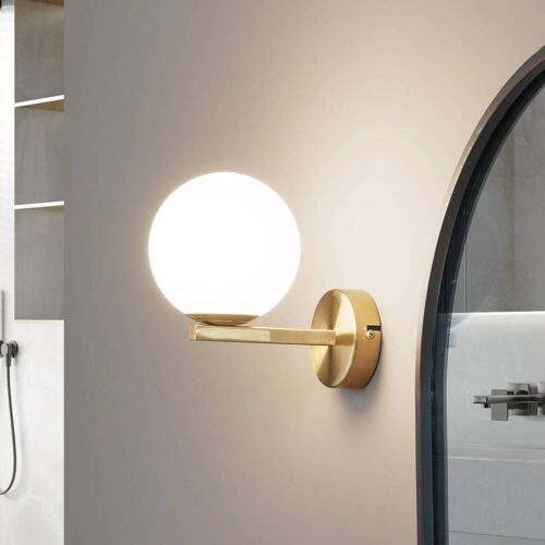 Wandlampe Bidolo Lucande, dimmbar, messing / gold, für Badezimmer, Metall, Wandleuchte, Wandlampe Bad