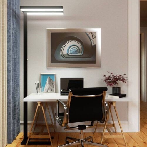 Stehlampe Logan Arcchio, dimmbar, schwarz, für Arbeitszimmer / Büro, Aluminium, Modern