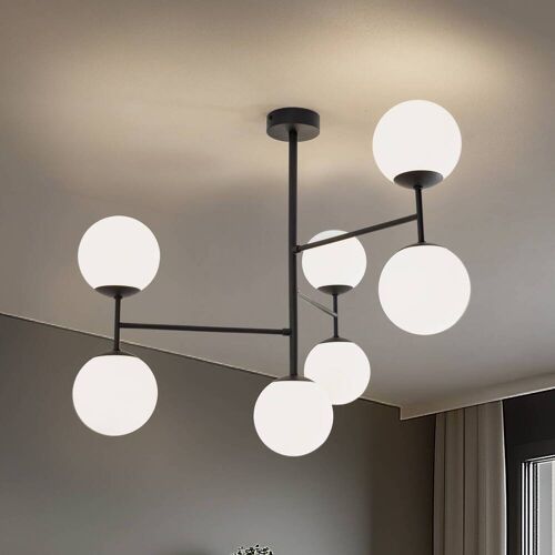 Deckenlampe Korek Domiluce, dimmbar, weiß / opal, für Wohn- / Esszimmer, Glas, Modern, Deckenlampe