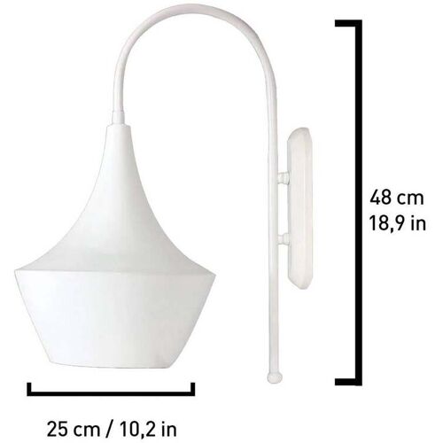 Wandlampe Olaf ROYALTECH, dimmbar, weiß / opal, für Wohn- / Esszimmer, Metall, Wandleuchte, Wandlampe Innen