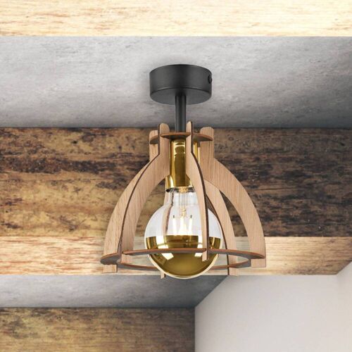 Deckenlampe Falou Envostar, dimmbar, Holz hell, für Wohn- / Esszimmer, Holz, Skandinavisch, Deckenlampe