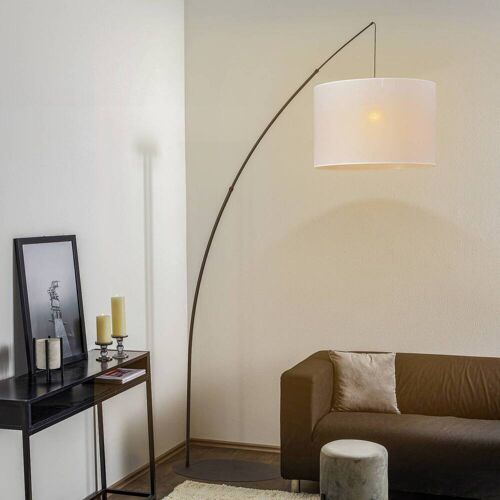 Bogenlampe Moby TK Lighting, weiß / opal, für Wohn- / Esszimmer, Metall, Stehlampe