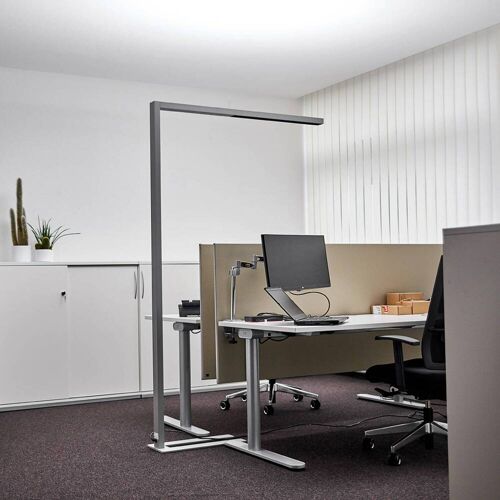 Stehlampe Jolinda Arcchio, dimmbar, alu / grau / zink, für Arbeitszimmer / Büro, Aluminium, Modern