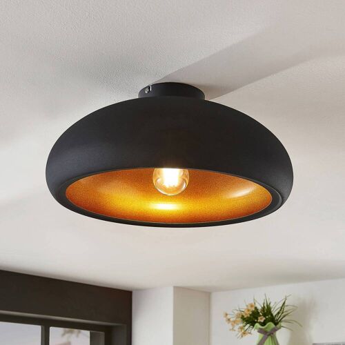 Deckenlampe Gerwina Lindby, dimmbar, schwarz, für Wohn- / Esszimmer, Metall, Modern, Deckenlampe