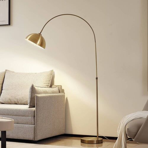 Bogenlampe Lennart Lindby, bronze / altmessing, für Wohn- / Esszimmer, Metall, Modern, Stehlampe