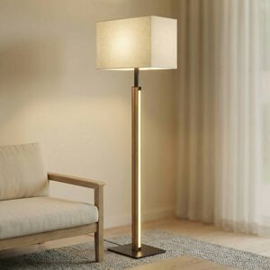 Stehlampe Lisene Quitani, dimmbar, Holz hell, für Wohn- / Esszimmer, Metall, Design, Stehlampe Stehlampe Lisene Quitani, dimmbar, Holz hell, für Wohn- / Esszimmer, Metall, Design, Stehlampe