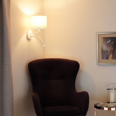 Wandlampe Roller Duolla, creme / amber, für Schlafzimmer, Textil / Stoff / Seide, Wandleuchte, Wandlampe Innen Wandlampe Roller Duolla, creme / amber, für Schlafzimmer, Textil / Stoff / Seide, Wandleuchte, Wandlampe Innen