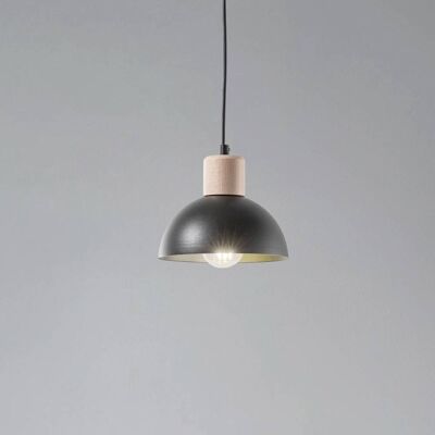 LichtED - SECO - Schwarz - Stahl und Holz - Pendant Lamp LichtED - SECO - Schwarz - Stahl und Holz - Pendant Lamp