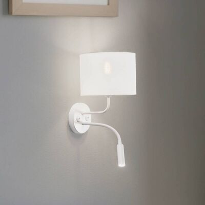 Wandlampe Roller Duolla, weiß / opal, für Schlafzimmer, Textil / Stoff / Seide, Wandleuchte, Wandlampe Innen Wandlampe Roller Duolla, weiß / opal, für Schlafzimmer, Textil / Stoff / Seide, Wandleuchte, Wandlampe Innen