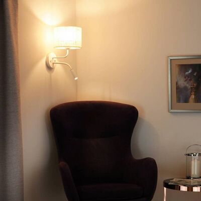 Wandlampe Roller Duolla, creme / amber, für Schlafzimmer, Textil / Stoff / Seide, Wandleuchte, Wandlampe Innen Wandlampe Roller Duolla, creme / amber, für Schlafzimmer, Textil / Stoff / Seide, Wandleuchte, Wandlampe Innen