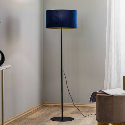 Euluna Stehlampe Dunkelblau / Gold - 150cm - Samt Metall Euluna Stehlampe Dunkelblau / Gold - 150cm - Samt Metall