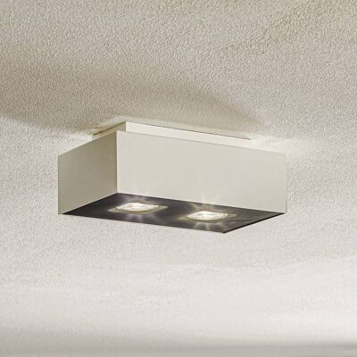 SOLLUX LIGHTING Weiße Stahl 2-Licht Deckenleuchte - Deckenlampe SOLLUX LIGHTING Weiße Stahl 2-Licht Deckenleuchte - Deckenlampe