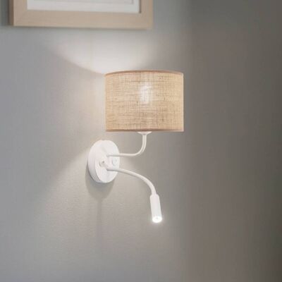 Wandlampe Jute Duolla, braun / rost, für Schlafzimmer, Textil / Stoff / Seide, Wandleuchte, Wandlampe Innen Wandlampe Jute Duolla, braun / rost, für Schlafzimmer, Textil / Stoff / Seide, Wandleuchte, Wandlampe Innen