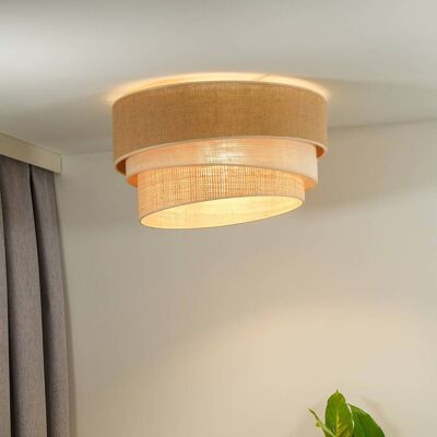 Deckenlampe Trio Jute Euluna, dimmbar, braun / rost, für Wohn- / Esszimmer, Textil / Stoff / Seide, Deckenlampe Deckenlampe Trio Jute Euluna, dimmbar, braun / rost, für Wohn- / Esszimmer, Textil / Stoff / Seide, Deckenlampe