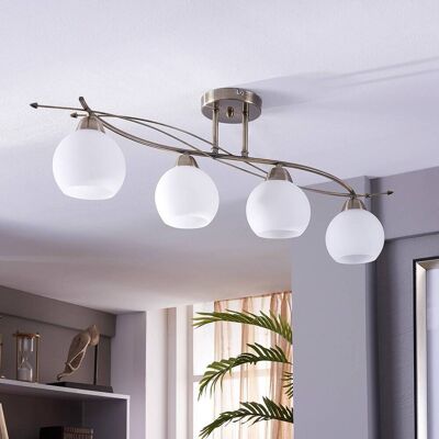 Deckenlampe Leanda Lindby, dimmbar, bronze / altmessing, für Wohn- / Esszimmer, Glas, Modern, Deckenlampe Deckenlampe Leanda Lindby, dimmbar, bronze / altmessing, für Wohn- / Esszimmer, Glas, Modern, Deckenlampe