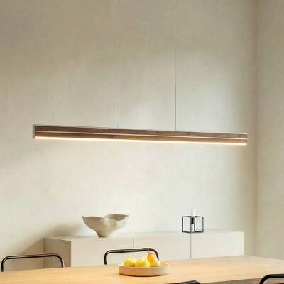 Hängelampe Lisene Quitani, dimmbar, Holz dunkel, für Wohn- / Esszimmer, Aluminium, Design, Pendelleuchte Hängelampe Lisene Quitani, dimmbar, Holz dunkel, für Wohn- / Esszimmer, Aluminium, Design, Pendelleuchte