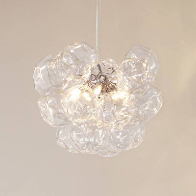 Glas Hängelampe Diborah Lucande, dimmbar, klar / transparent, für Wohn- / Esszimmer, Glas, Design, Pendelleuchte Glas Hängelampe Diborah Lucande, dimmbar, klar / transparent, für Wohn- / Esszimmer, Glas, Design, Pendelleuchte