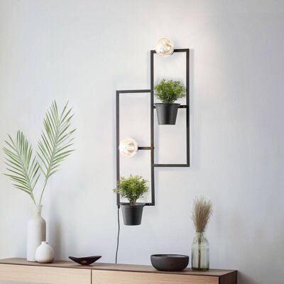 Wandlampe Hyazinth Envostar, dimmbar, schwarz, für Wohn- / Esszimmer, Metall, Wandleuchte, Wandlampe Innen Wandlampe Hyazinth Envostar, dimmbar, schwarz, für Wohn- / Esszimmer, Metall, Wandleuchte, Wandlampe Innen