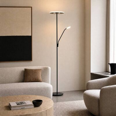 LED Deckenfluter Raymond Lucande, dimmbar, schwarz, für Wohn- / Esszimmer, Metall, Modern, LED Stehlampe LED Deckenfluter Raymond Lucande, dimmbar, schwarz, für Wohn- / Esszimmer, Metall, Modern, LED Stehlampe