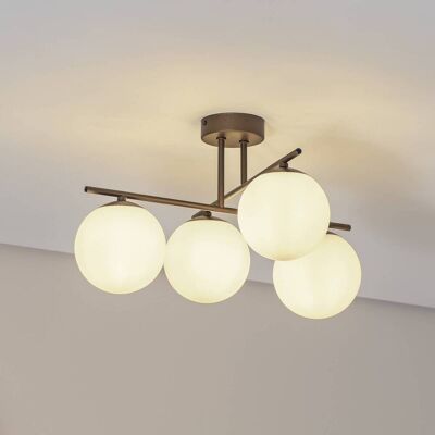 Deckenlampe Aurora Domiluce, dimmbar, braun / rost, für Wohn- / Esszimmer, Glas, Deckenlampe Deckenlampe Aurora Domiluce, dimmbar, braun / rost, für Wohn- / Esszimmer, Glas, Deckenlampe