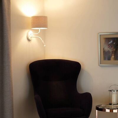 Wandlampe Boucle Duolla, creme / amber, für Schlafzimmer, Textil / Stoff / Seide, Wandleuchte, Wandlampe Innen Wandlampe Boucle Duolla, creme / amber, für Schlafzimmer, Textil / Stoff / Seide, Wandleuchte, Wandlampe Innen