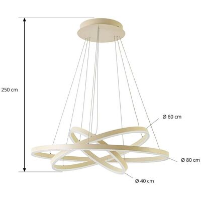 Hängelampe Albiona Arcchio, dimmbar, creme / amber, Metall, Modern, Pendelleuchte Hängelampe Albiona Arcchio, dimmbar, creme / amber, Metall, Modern, Pendelleuchte